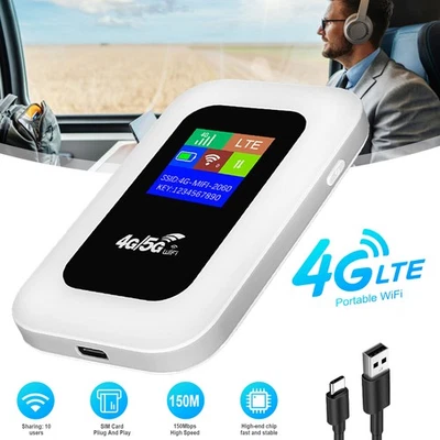 Mobiler WLAN Router 4G LTE Router mit WLAN-SIM-Kartensteckplatz 2100 mAh Akku DE - Bild 1 von 4