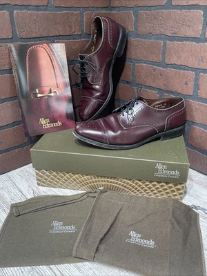 Allen Edmonds Zapatos de Vestir Para Hombres 9.5 E Cuero Borgoña Oxford Gorra Sanford EE. UU. DE COLECCIÓN Foto 1 de 4