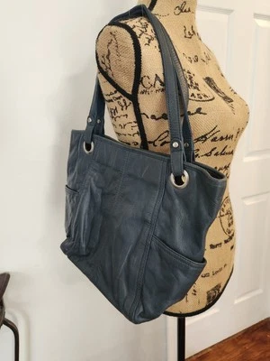 Bolso de Hombro Hobo Grande Fossil Vintage Años 80 Cuero Esmaltado Negro Foto 1 de 4