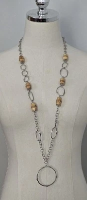 COLLAR NUEVO SIN ETIQUETAS COLECCIÓN BAMBÚ CHICO'S TONO PLATA Y MARRÓN   Foto 1 de 3