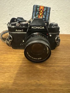 Konica Acom-1 35mm Film SLR Camera w/ Hexanon AR 50mm F1.7! Working fine - Picture 1 of 7