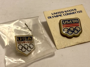Lot of 2 - Vintage USA Olympics Pins - 1988 and 1992 - Bild 1 von 2