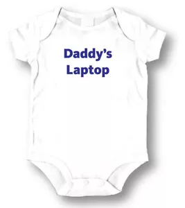 Baby Attitude Strampler von LA Imprints - "Daddy's Laptop" - Bild 1 von 1