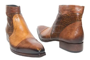 Jo Ghost 1685 italienische Herren Kombination aus 2 braunen Farben und Krokodildruck  - Bild 1 von 3