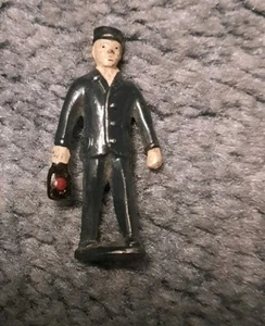 Vtg Metal Figure Figurine Train Conductor Locomotive Train Man 2" Tall Barclay? - Picture 1 of 4
