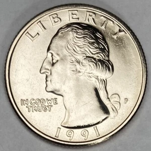 1991 P BU Washington Quarter CN-Clad US Coin Q91-72P - Picture 1 of 3