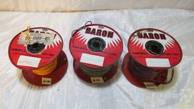 Lote de 3 carretes a granel Baron E22337 cable de conexión 16 AWG conductor único Foto 1 de 4