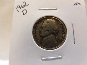 1962 D 5C Jefferson Nickel-very Good to Fine Condition - Picture 1 of 2