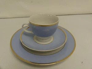 (ref288BH) Doulton Cup Saucer and Plate Trio Blue and Gilt Edged - Picture 1 of 3