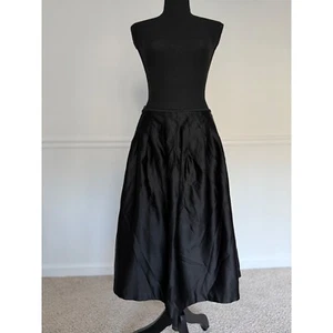 Jigsaw satin Black Midi Skirt Pleated A-Line Career Party Cocktail Size 8 US - Picture 1 of 9