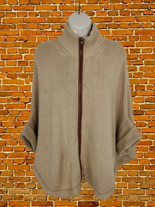 MASSIMO DUTTI BEIGE ZIP CARDIGAN MEDIUM WOOL ANGORA CASHMERE WOMENS BATWING KNIT - Picture 1 of 7
