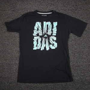 Adidas Shirt Youth XL Extra Large Black The Go-To Tee Active Center Graphic Boys - Picture 1 of 8
