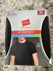 Hanes Premium 3 Tagless Crews Stretch Fresh IG Small 34”-36” Black *Damaged Box* - Picture 1 of 2