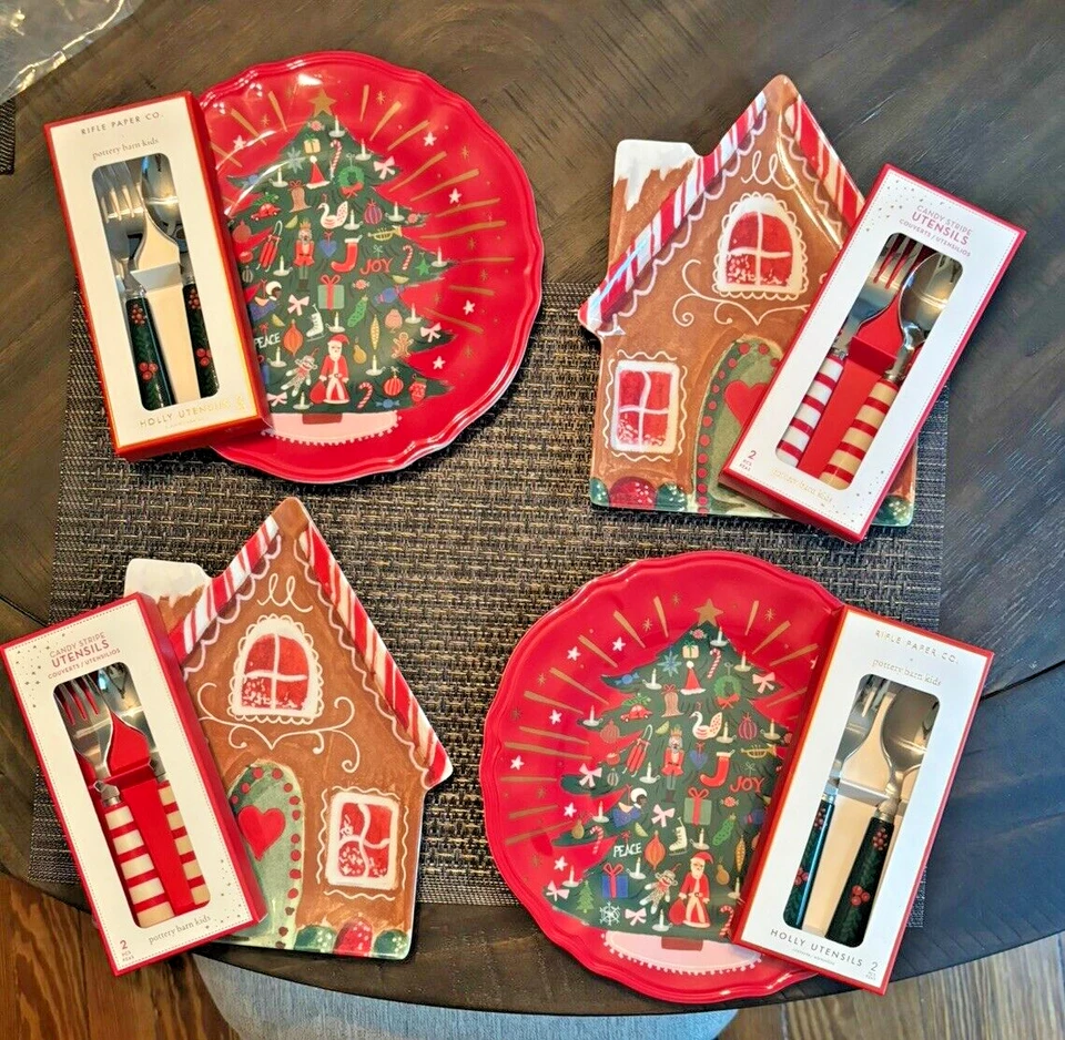 Pottery Barn Disney holiday Nutcracker Christmas Gingerbread plate party SET 8 ! - Image 1 of 4