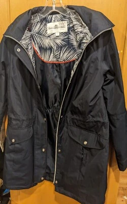 Chaqueta para mujer FLEET STREET BLUE resistente a la intemperie talla S cremallera capucha abotonada Foto 1 de 4