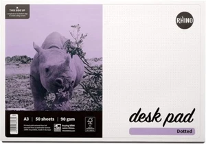 RHINO Desk Pad, 5mm Dotted, A3, 90gsm FSC Paper, 50 Sheets - Picture 1 of 6