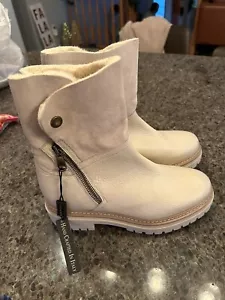 Fabianelli Italian Leather Boots Ivory Beige NWT Sz US 6.5/EU 37 - Picture 1 of 8