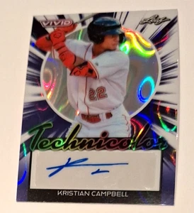 2024 Leaf Vivid Technicolor Purple #T-KC1 Kristian Campbell XRc Auto #4/7 - Picture 1 of 4