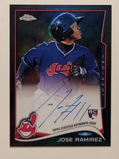 2014 Topps Chrome JOSE RAMIREZ Autograph Auto Black Refractor /100 #45 Rookie RC