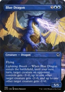 MTG Magic AFR D&D Forgotten Realms - 1x EN NM 289 U EXTRA Blue Dragon - Picture 1 of 1