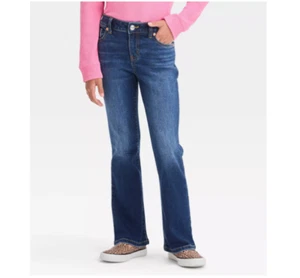 Girls' Mid-Rise Flare Jeans - Cat & Jack 7 - Picture 1 of 1