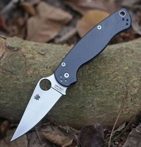 Carbon Fiber Handle With 440c Stainless Steel Blade Pocket Knife Para Military - - Picture 1 of 7