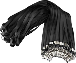 Black Lanyards Bulk 50 Packs Lanyards for ID Badges,Lanyards with Swivel Hook - Picture 1 of 12
