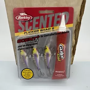Gel de trago perfumado Berkley Flicker Shad 5 Crankbait 3 señuelos Walleye - TIGRE PÚRPURA - Imagen 1 de 4