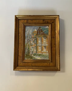OLD VICTORIAN HOUSE PAINTING S. MASON LARSEN Egg Tempera Architecture - Picture 1 of 10