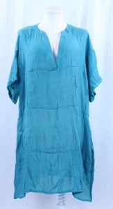 NEU Aimage Kleid Cover Up leicht einfarbig türkis türkis Taschen flowy XL neu mit Etikett - Bild 1 von 11