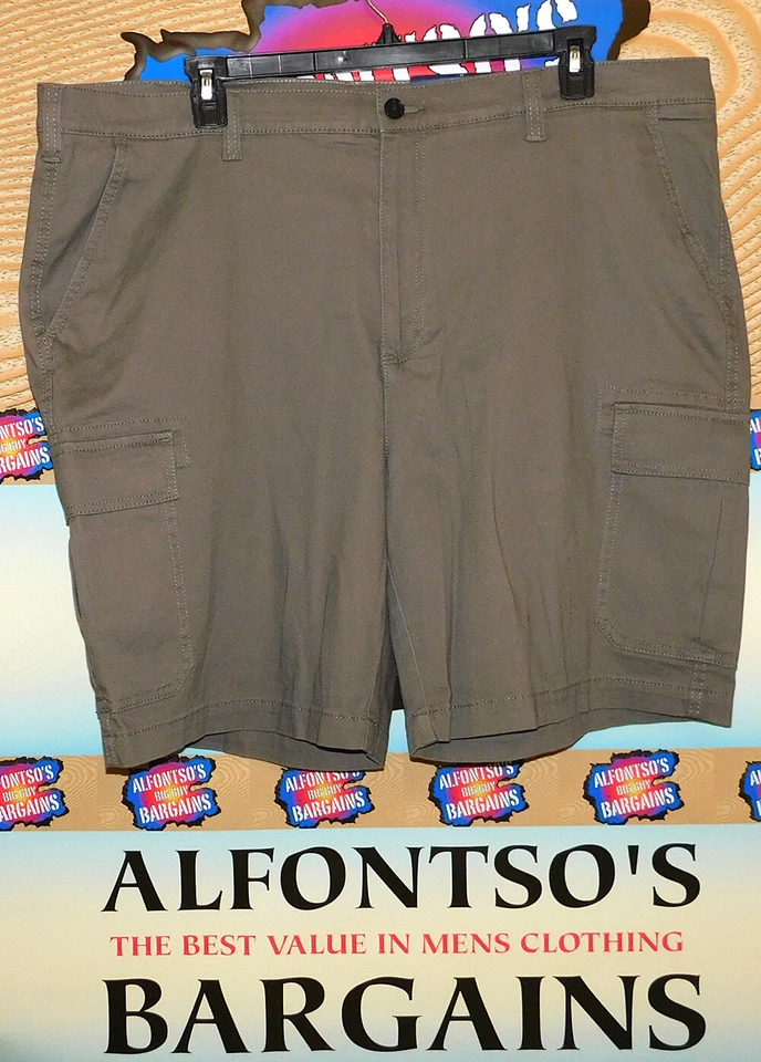 Croft & Barrow Cargo Shorts Size 44 True Comfort Stretch Shadow Brown D25
