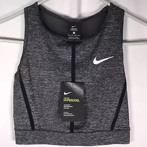 Nike Pro Hypercool Women's XS Crop Tank Sports Bra Charcoal Grey NWT - Picture 1 of 8