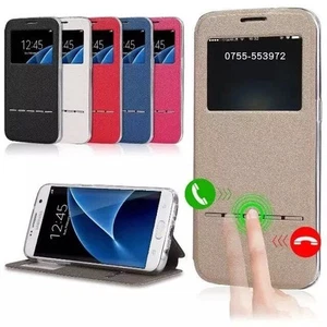 Smart Front Window View Flip PU Leather Case Cover For Samsung Galaxy S7/S7 Edge - Picture 1 of 17