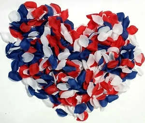 Red White & Blue Petal Silk Rose Flower USA Patriotic Confetti Craft Party Decor - Picture 1 of 7