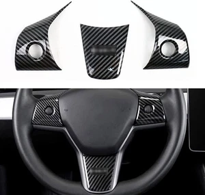 Interior Steering Wheel Cover Trim Accessories for Tesla Model Y 2020~2024 - Picture 1 of 11