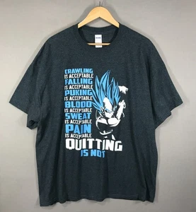 T-shirt Gildan Vegeta Dragon Ball Z uomo 2XL grigia maglietta grafica cotone pesante DBZ - Foto 1 di 9
