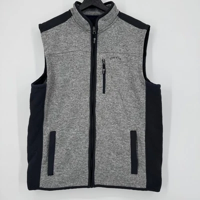 Chaleco polar ORVIS para hombre bolsillos con cremallera completa bordado logotipo de pesca con mosca gris XL Foto 1 de 4