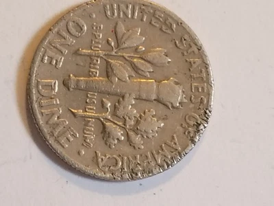 Moneda de diez centavos Roosevelt 1967 error de doble matriz Foto 1 de 4