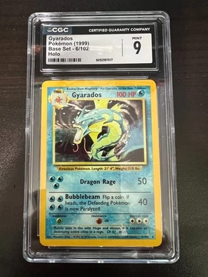 Gyarados 6/102 Base Set Unlimited Holo Rare Pokemon 1999 CGC 9 - Image 1 of 2