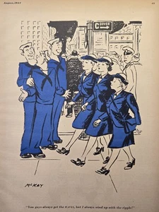 Funny Sailors WAVES I Always Get the Ripple revista vintage característica 1944 - Imagen 1 de 4