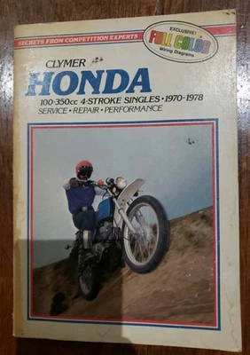 Manual de reparación de servicio Clymer Honda M315 100-350cc 4 tiempos individuales 1970-1978 Foto 1 de 4