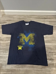 Vtg Y2K Michigan Wolverines T Shirt Sz S Blue NCAA College NWOT - Picture 1 of 6