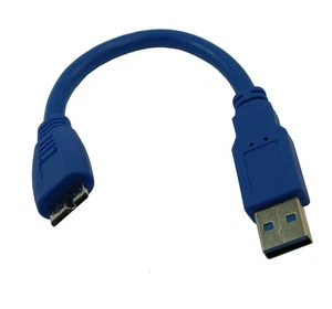 6inch USB 3.2 Gen 1 SUPERSPEED 5Gbps Type A to Micro-B Male Cable  Blue - Picture 1 of 3