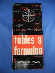 Tables & Formulae relays switches control systems - Automatic Electric Paperback - Picture 1 of 5