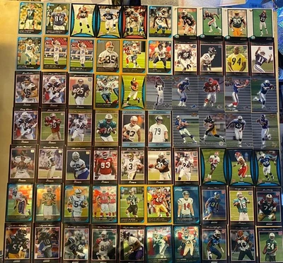Lot Of 120 1998-2007 NFL Bowman, Bowman Best And Chrome Rookie Football cards  - Image 1 of 4