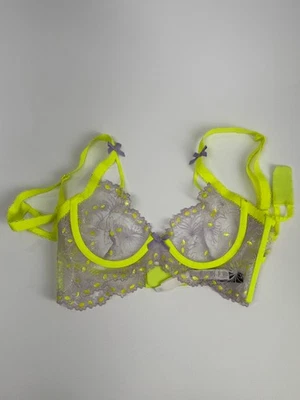 Sujetador For Love And Lemons Neon Buttercup amarillo neón lila encaje XS Foto 1 de 4