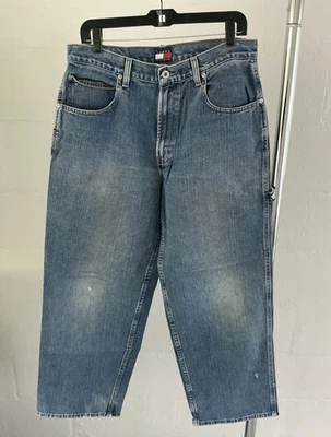 "Jeans vintage Tommy Hilfiger carpintero holgados pierna ancha 33""x29""" Foto 1 de 3