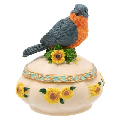 Songbird Treasures Bluebird Music Box Resin Trinket Box - Image 1 of 4