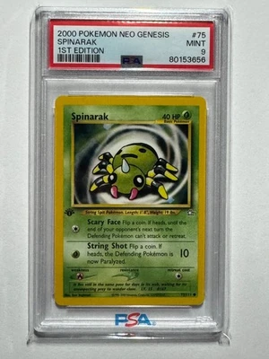2000 Pokemon 1st Edition Neo Genesis Spinarak 75/111 PSA 9 Mint - Image 1 of 2