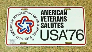 American Veterans 1976 Bicentennial Booster License Plate 1776-1976 Car Auto - Picture 1 of 5